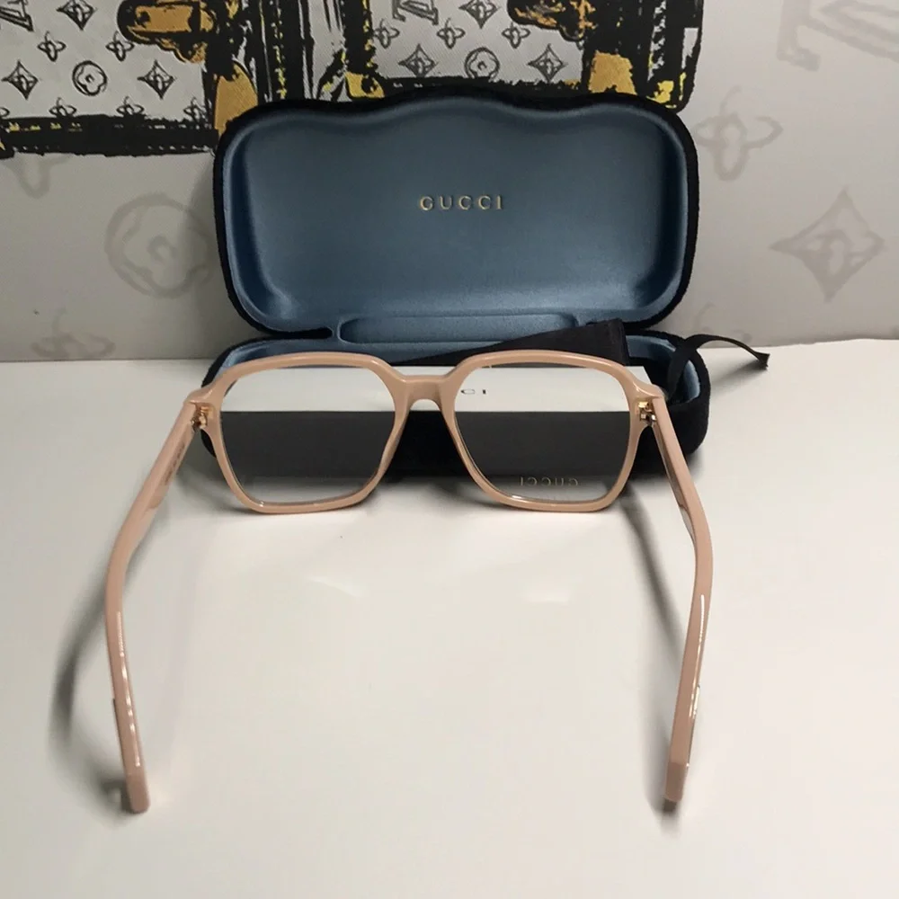Luxury New Gucci GG0469O 003 Ivory Square Eyeglasses – Authentic & Stylish